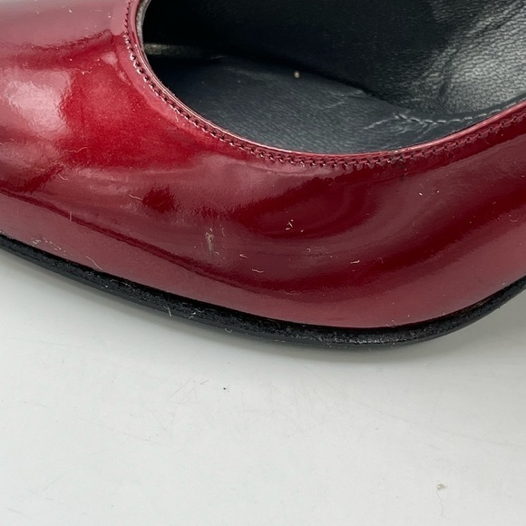 Stuart‎ Weitzman Burgundy Round Toe Patent Leather Pumps Style KH95757 Sz 7M - Picture 8 of 16